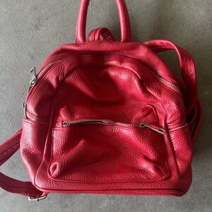 Red Leather Backpack